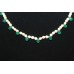 Necklace Strand String Beaded Green Onyx Freshwater Pearl Stone Bead Women D962